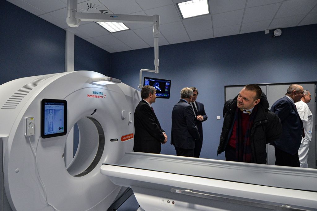 Nový výpočetní tomograf pro Biomedicínské centrum v Plzni (foto: M. Pecuch, 10.1.2020)