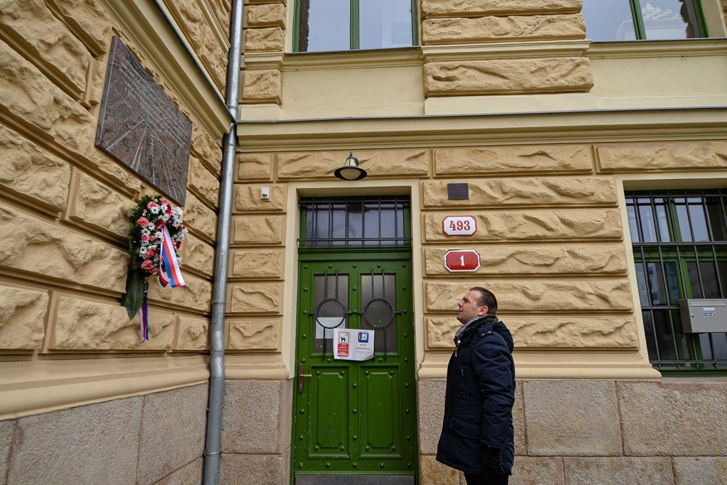 Občané v Plzni uctili památku deportovaných Židů před 78 lety (foto: M. Pecuch, 26.1.2020)