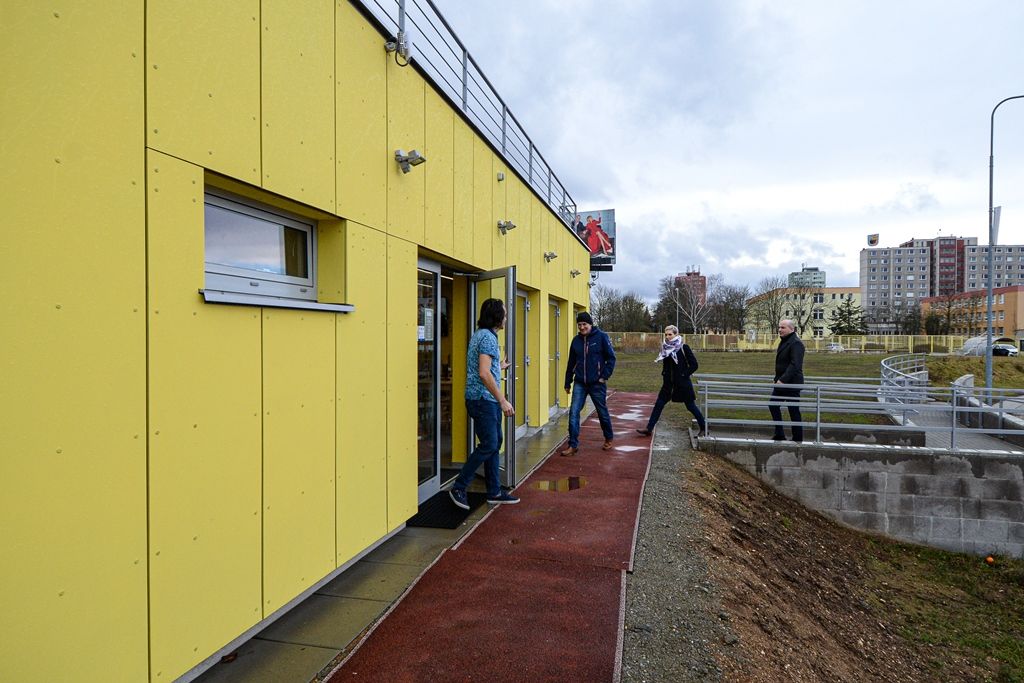 Nová kavárna Bomba Café na Atletickém stadionu města Plzně (foto: M. Pecuch, 28.1.2020)