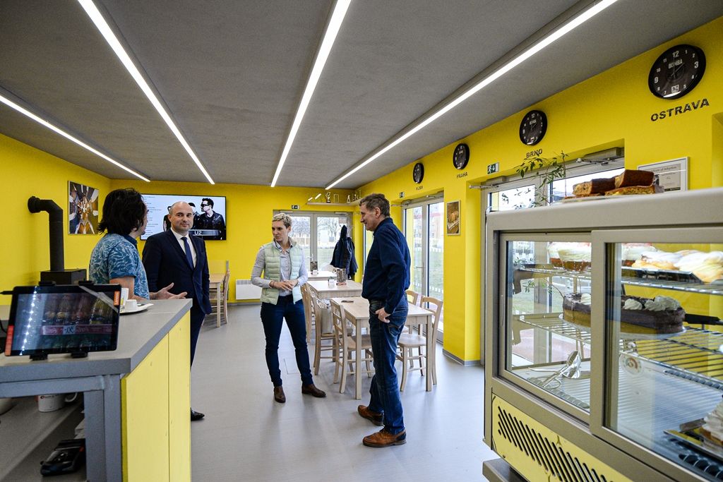 Nová kavárna Bomba Café na Atletickém stadionu města Plzně (foto: M. Pecuch, 28.1.2020)