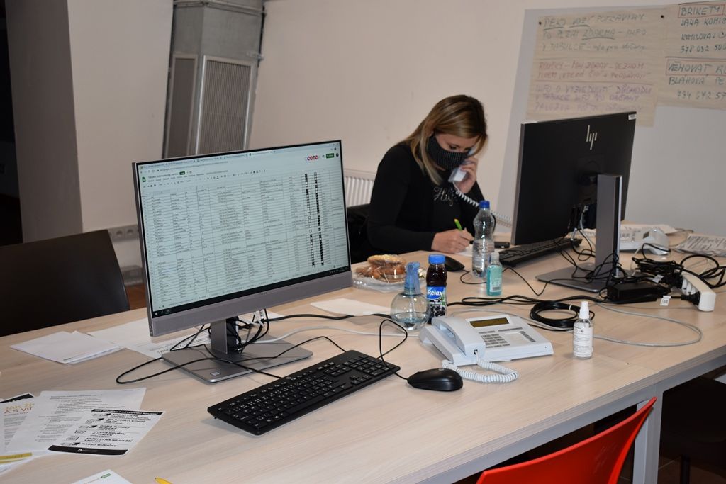 Primátor Baxa navštívil Kontaktní centrum a TOTEM (foto: A. Jarošová, 2.4.2020)