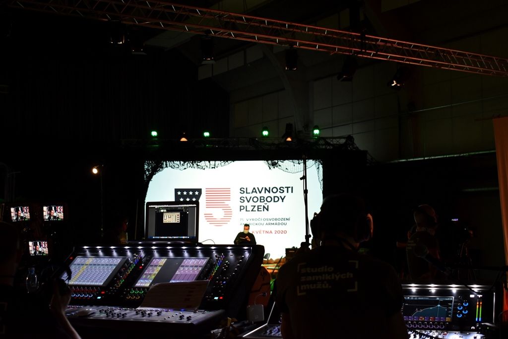 Studio Slavností svobody 2020 (foto: A. Jarošová, 2.5.2020)