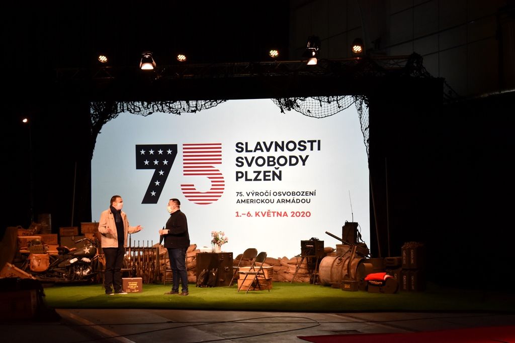 Studio Slavností svobody 2020 (foto: A. Jarošová, 2.5.2020)