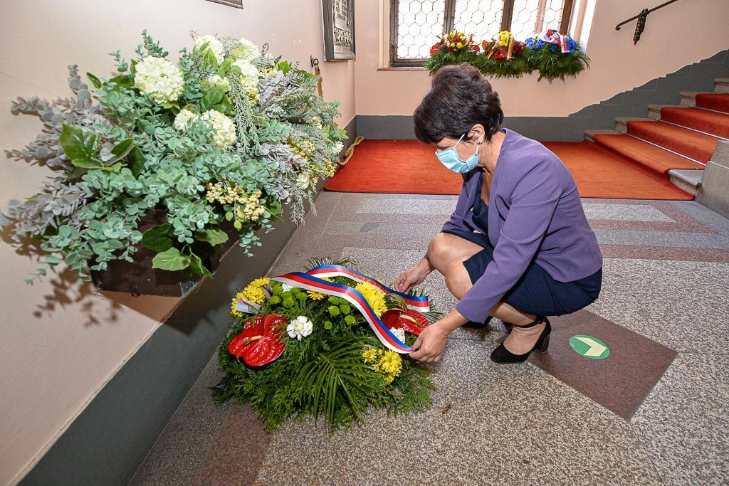 Slavnosti svobody 2020 - Pietní akt na schodišti radnice