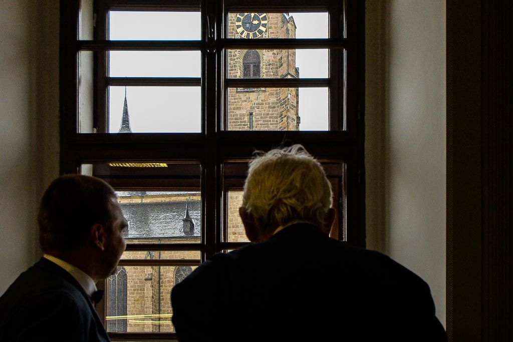 Přijetí jubilanta Richarda Smoly na plzeňské radnici (foto: M. Pecuch, 10.6.2020)