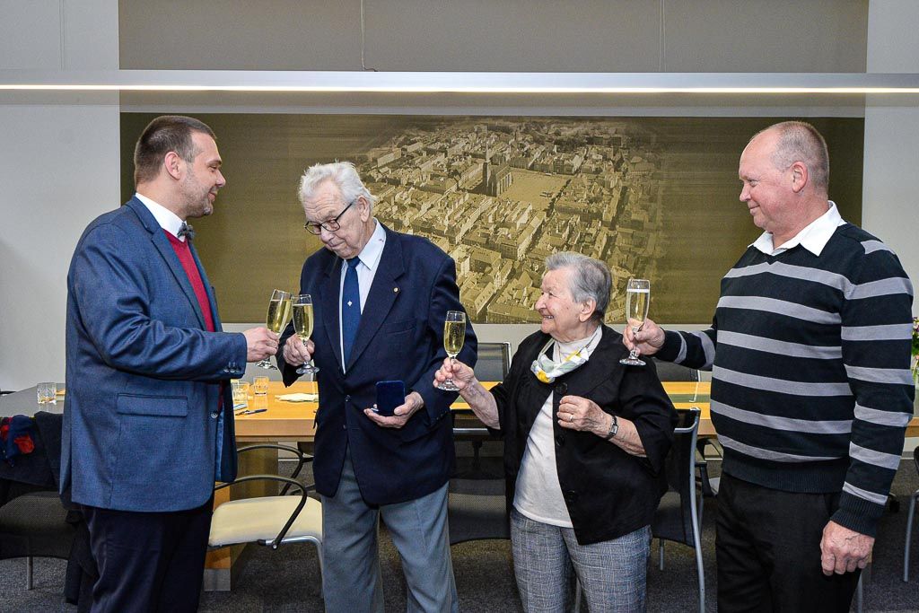 Přijetí jubilanta Richarda Smoly na plzeňské radnici (foto: M. Pecuch, 10.6.2020)