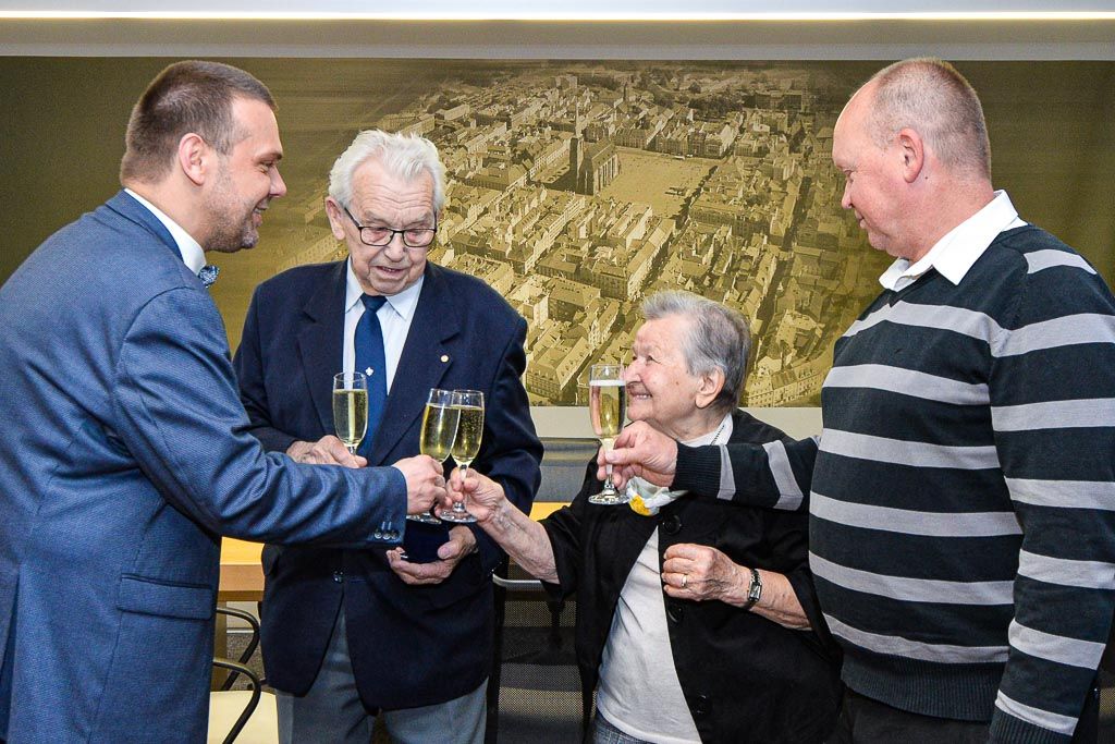 Přijetí jubilanta Richarda Smoly na plzeňské radnici (foto: M. Pecuch, 10.6.2020)