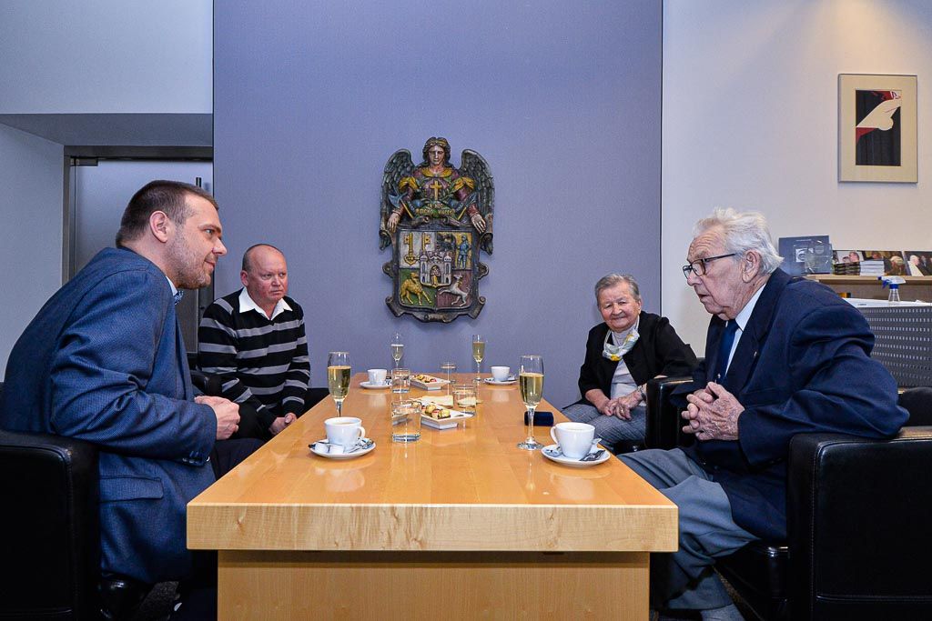 Přijetí jubilanta Richarda Smoly na plzeňské radnici (foto: M. Pecuch, 10.6.2020)