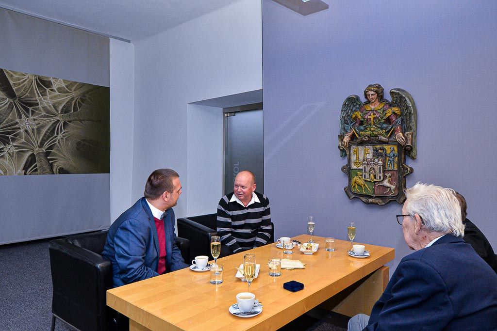 Přijetí jubilanta Richarda Smoly na plzeňské radnici (foto: M. Pecuch, 10.6.2020)