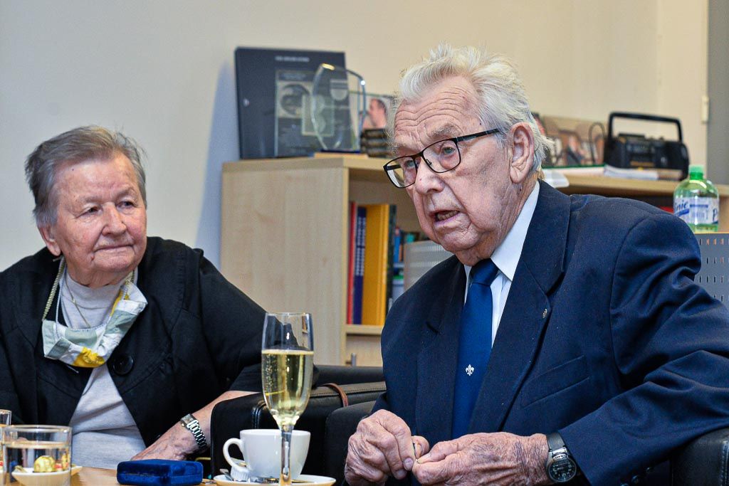 Přijetí jubilanta Richarda Smoly na plzeňské radnici (foto: M. Pecuch, 10.6.2020)