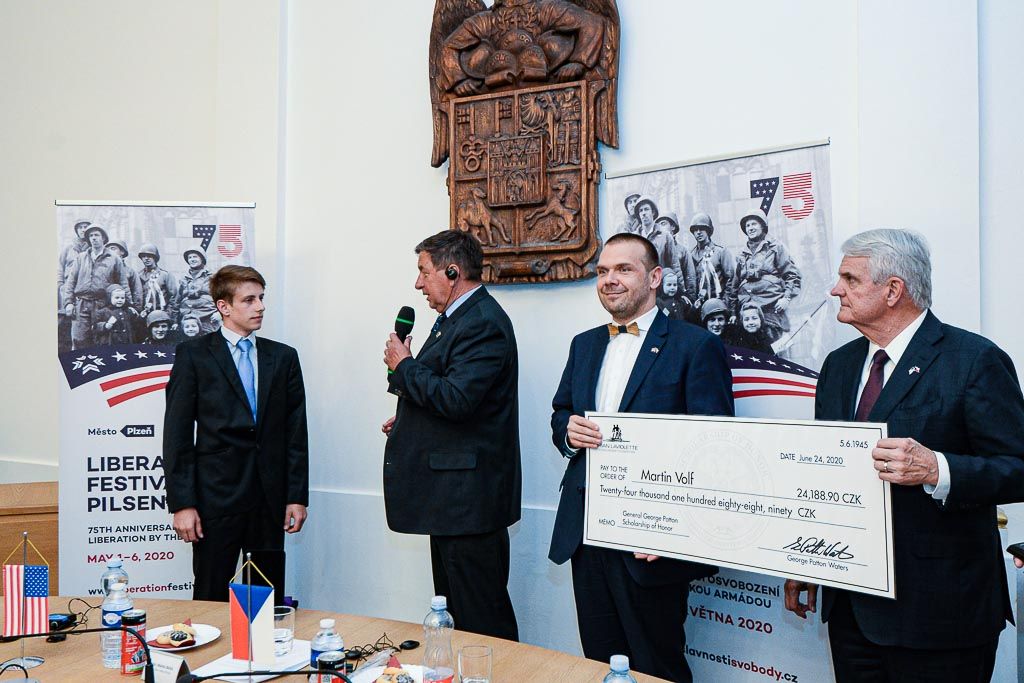 Čestné stipendium gen. George S. Pattona pro Martina Volfa (foto: M. Pecuch, 24.6.2020)