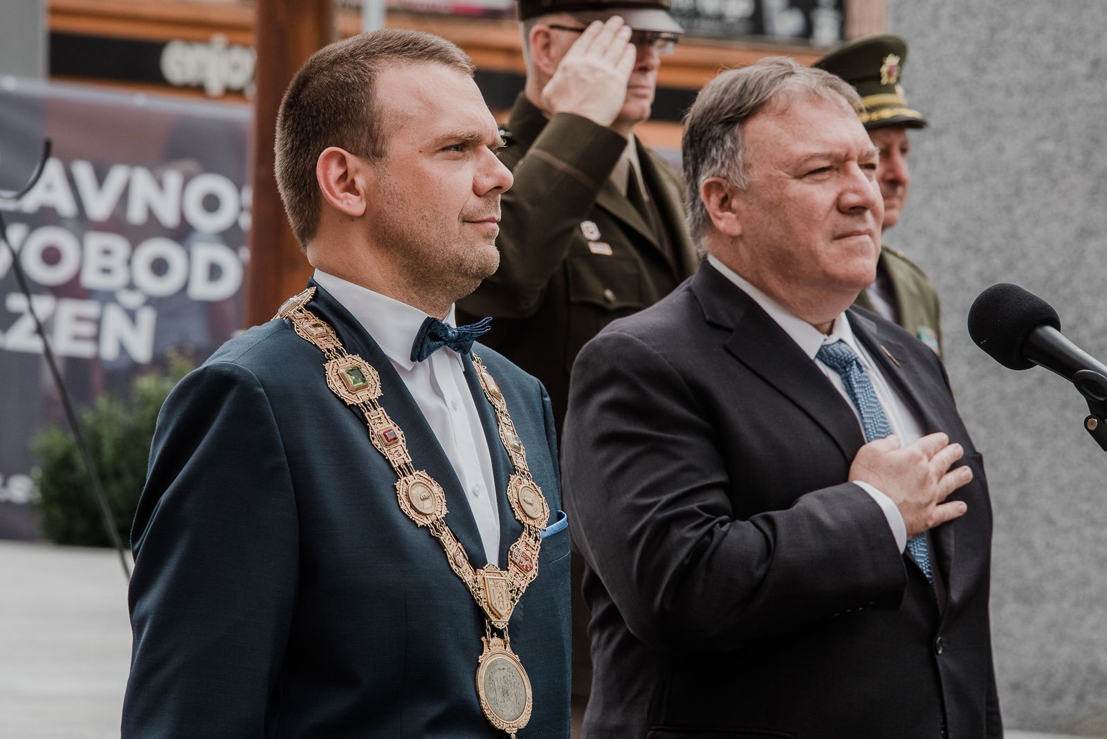 Návštěva Mikea Pompea v Plzni (foto: Milan Říský, 11.8.2020)