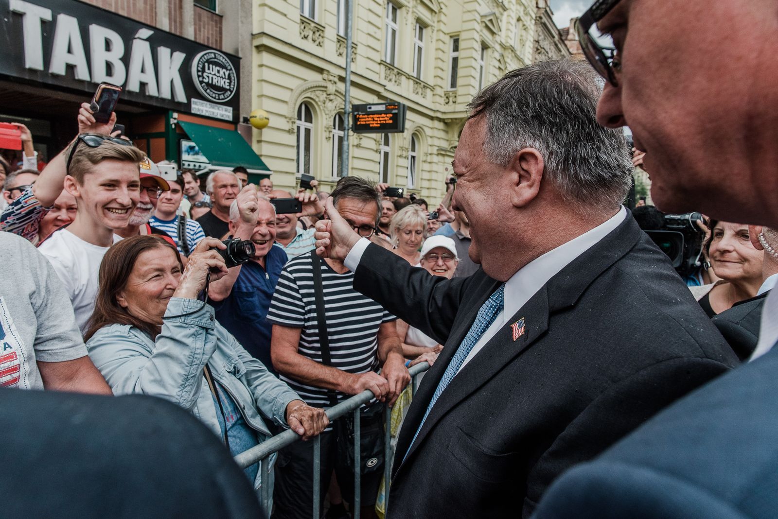 Návštěva Mikea Pompea v Plzni (foto: Milan Říský, 11.8.2020)