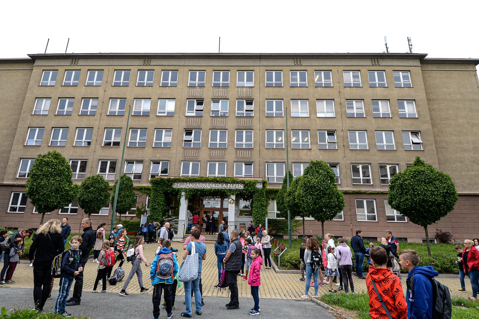 První školní den na 21. ZŠ (foto: M. Pecuch, 1.9.2020)