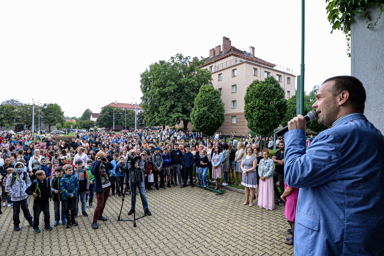 První školní den na 21. ZŠ (foto: M. Pecuch, 1.9.2020)