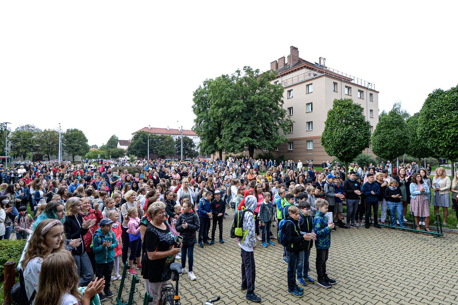 První školní den na 21. ZŠ (foto: M. Pecuch, 1.9.2020)