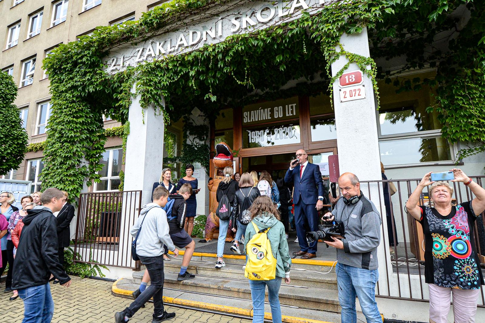 První školní den na 21. ZŠ (foto: M. Pecuch, 1.9.2020)