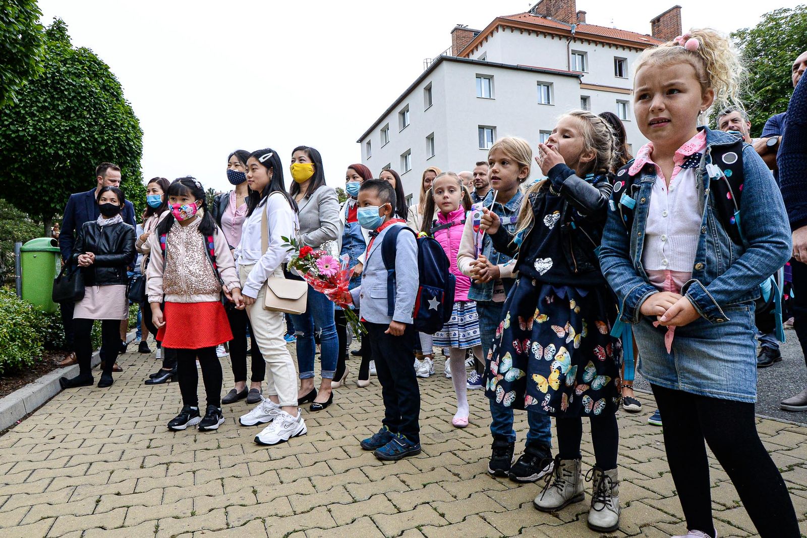 První školní den na 21. ZŠ (foto: M. Pecuch, 1.9.2020)