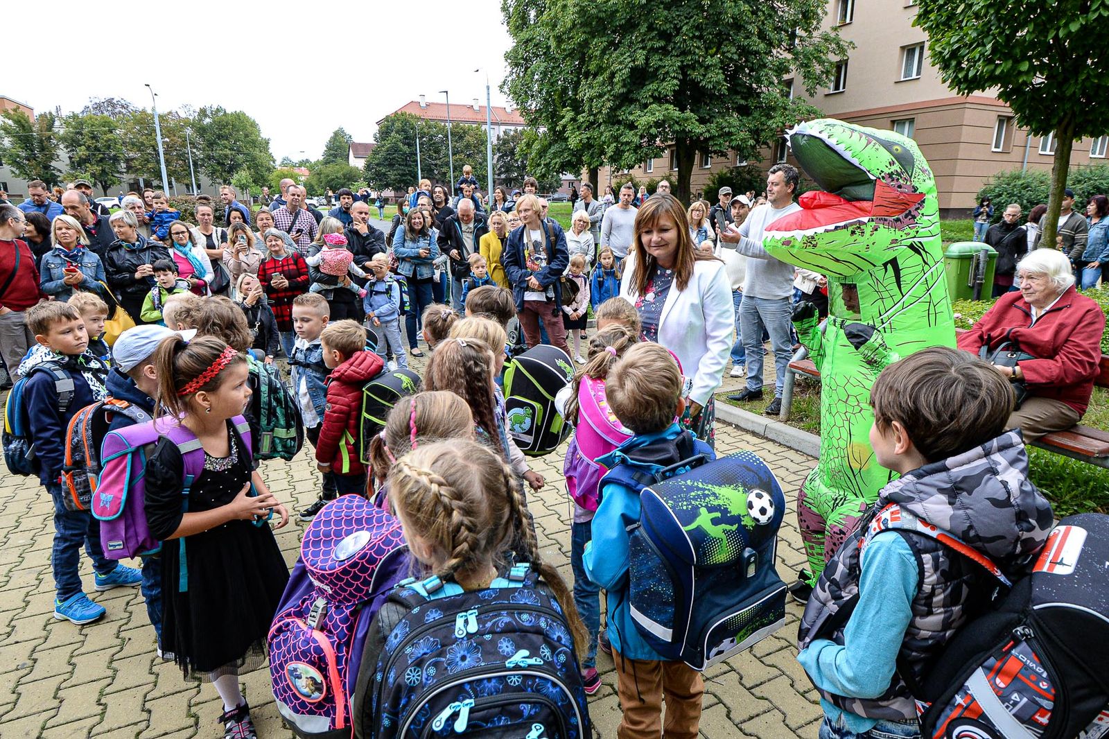 První školní den na 21. ZŠ (foto: M. Pecuch, 1.9.2020)