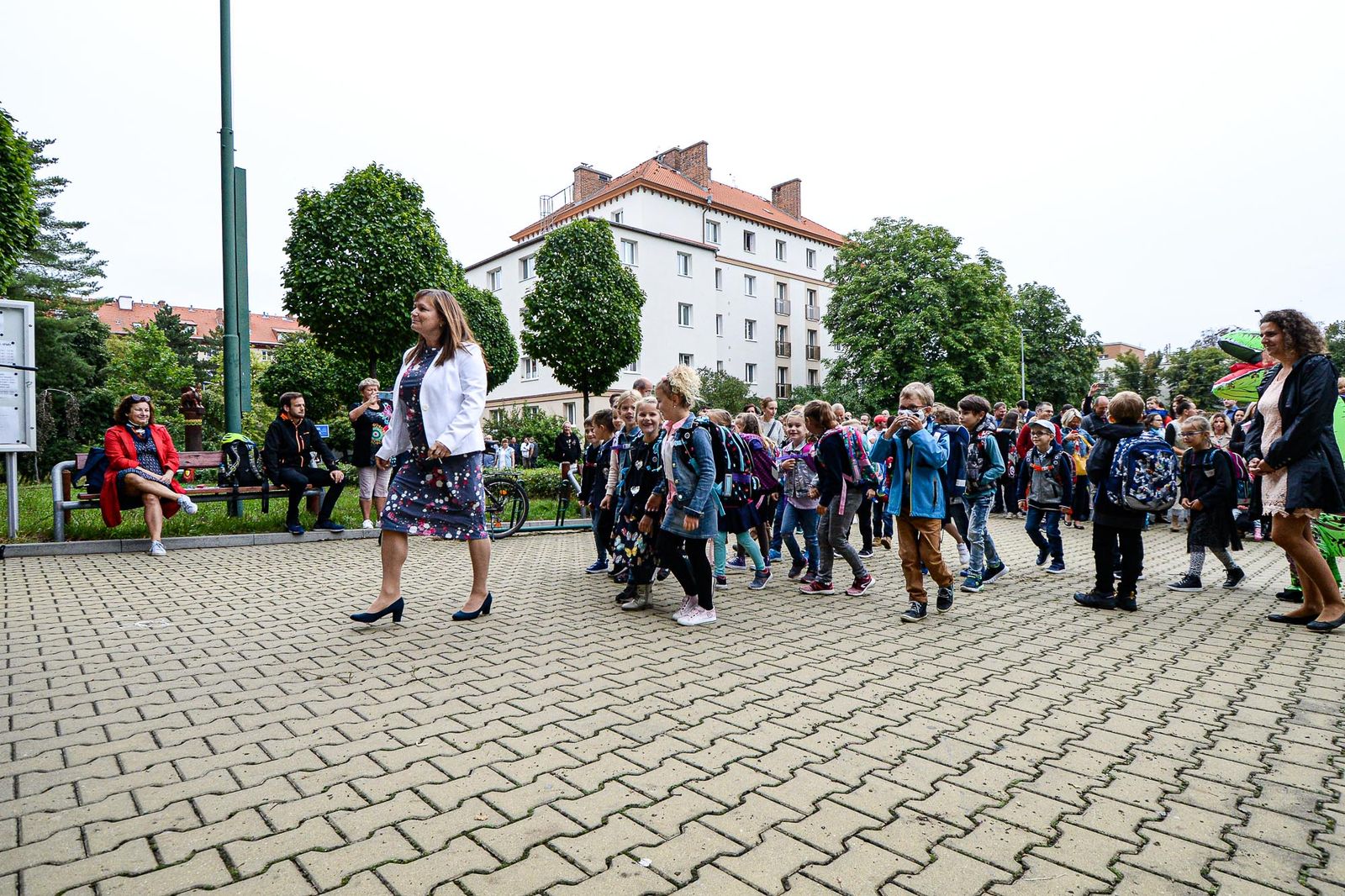 První školní den na 21. ZŠ (foto: M. Pecuch, 1.9.2020)