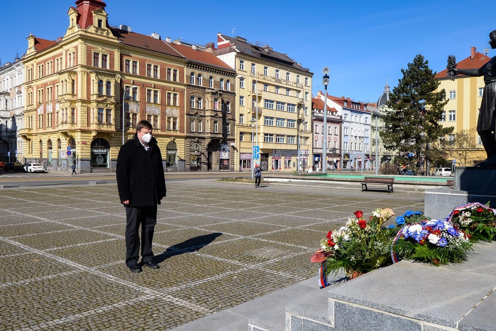 Plzeň si připomněla výročí narození T. G. Masaryka (foto: M. Pecuch, 7.3.2021)