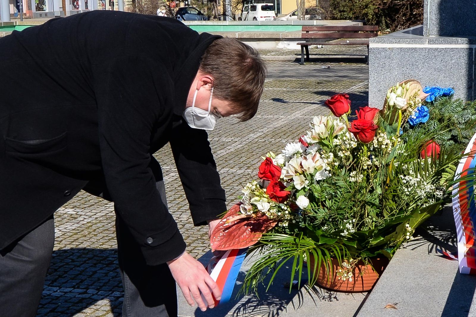Plzeň si připomněla výročí narození T. G. Masaryka (foto: M. Pecuch, 7.3.2021)