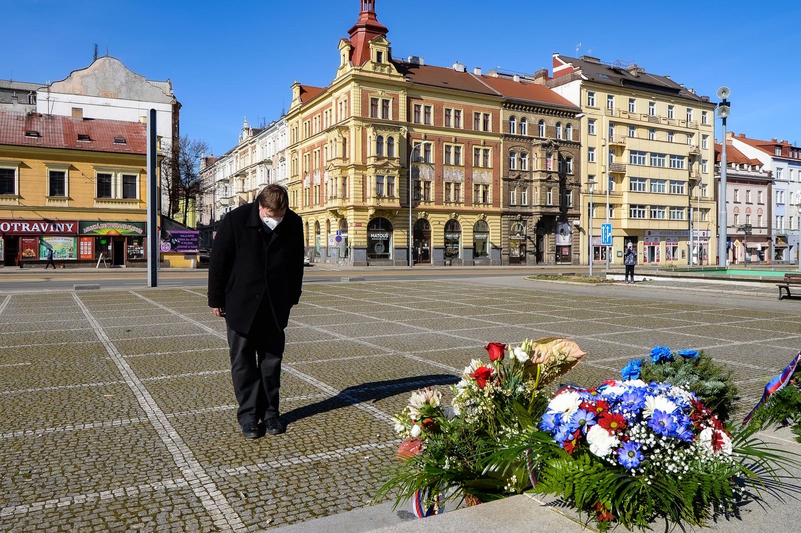 Plzeň si připomněla výročí narození T. G. Masaryka (foto: M. Pecuch, 7.3.2021)