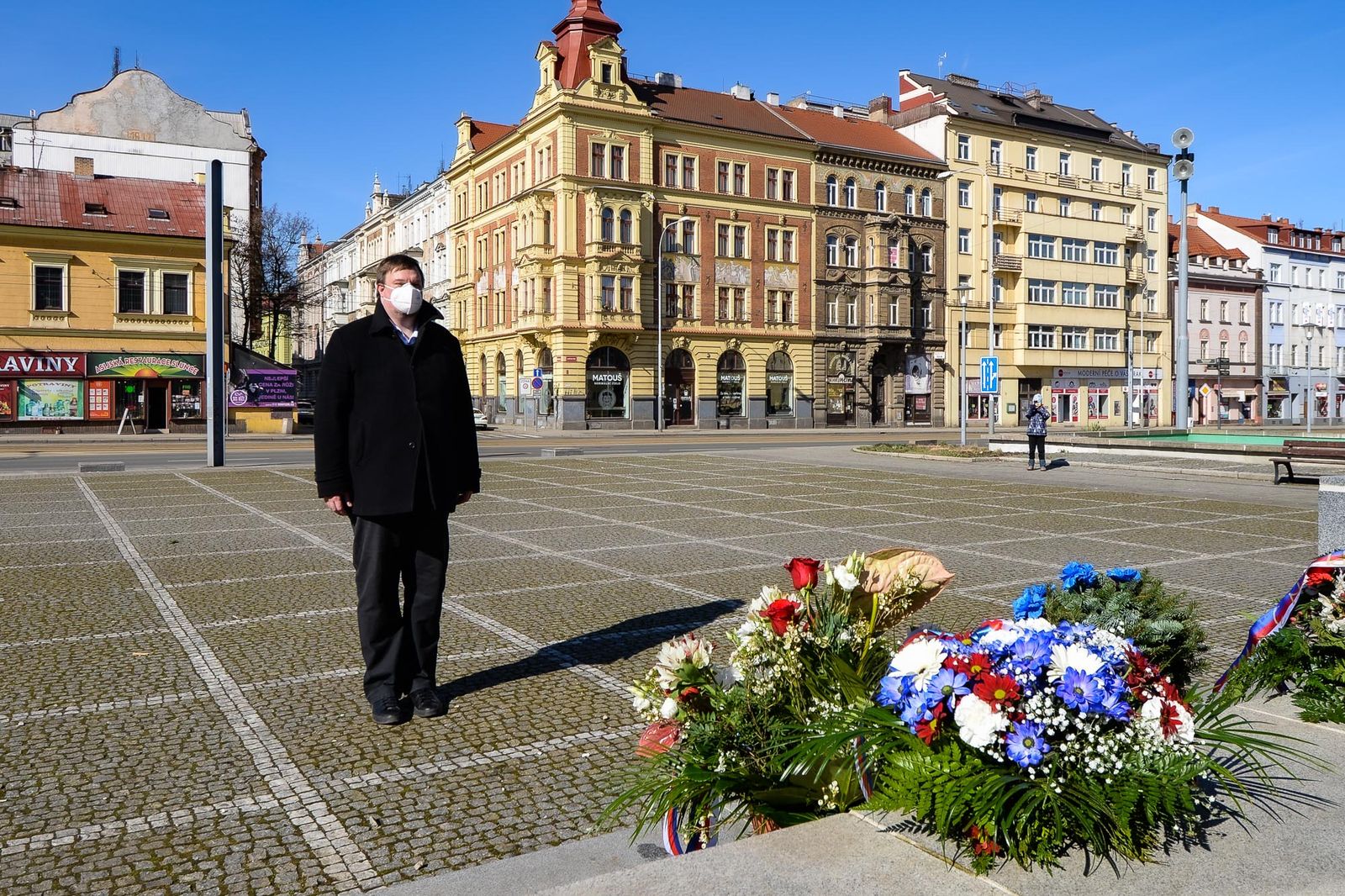 Plzeň si připomněla výročí narození T. G. Masaryka (foto: M. Pecuch, 7.3.2021)