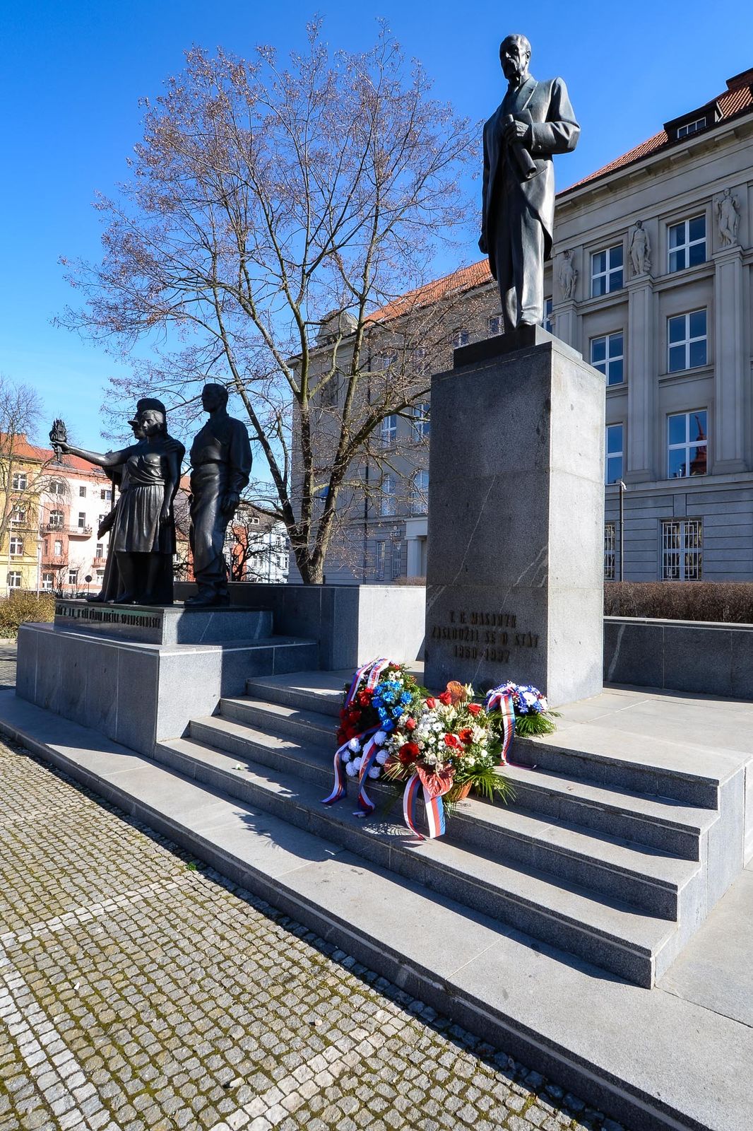 Plzeň si připomněla výročí narození T. G. Masaryka (foto: M. Pecuch, 7.3.2021)