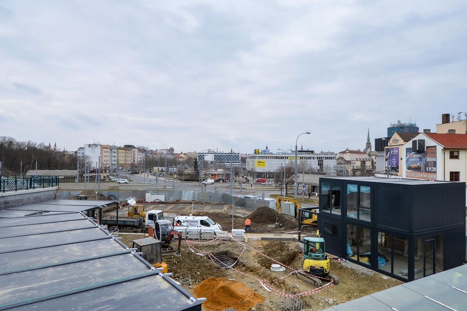 Plzeň bude mít novou vstupní bránu do města u Hlavního nádraží (foto: M. Pecuch, 23.3.2021)