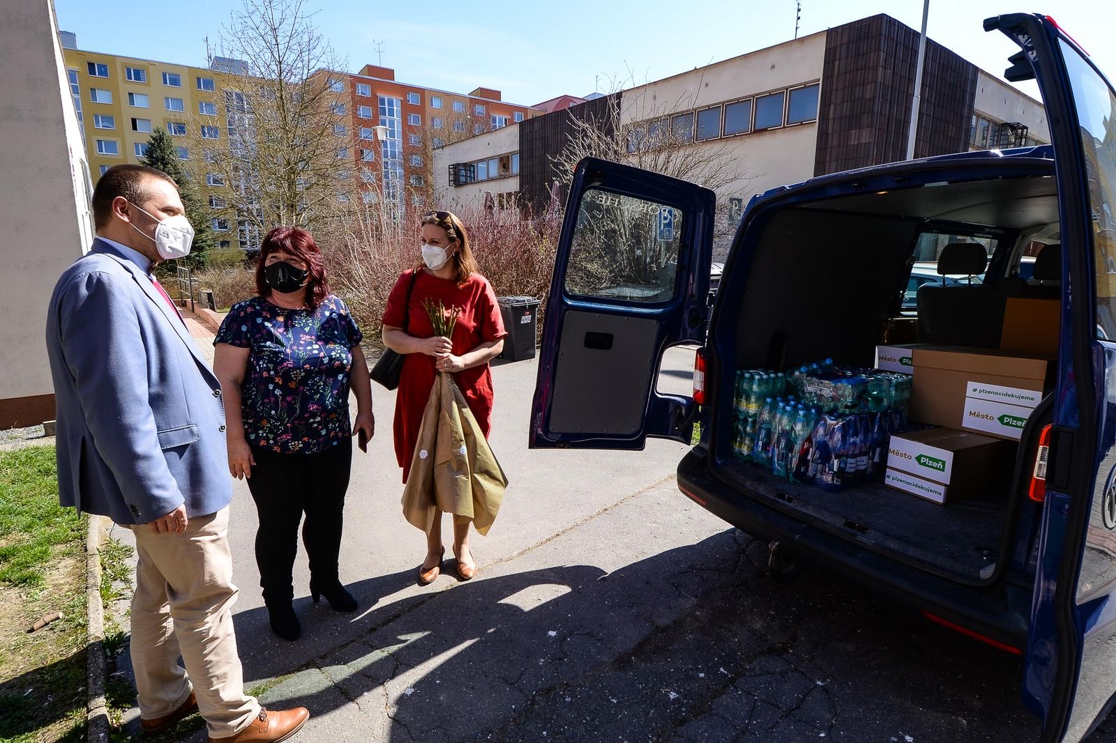 Město poděkovalo Totemu za služby v době pandemie (foto: M. Pecuch, 31.3.2021)