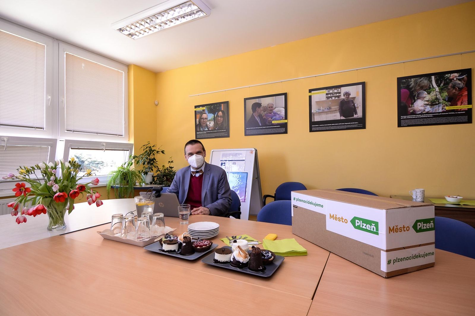 Město poděkovalo Totemu za služby v době pandemie (foto: M. Pecuch, 31.3.2021)