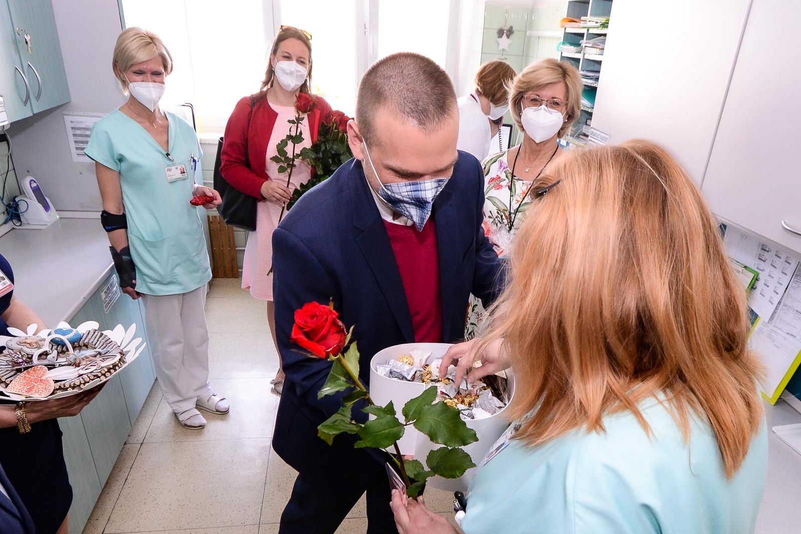Návštěva 2. Interní kliniky FN v Plzni na Borech (foto: M. Pecuch, 11.5.2021)