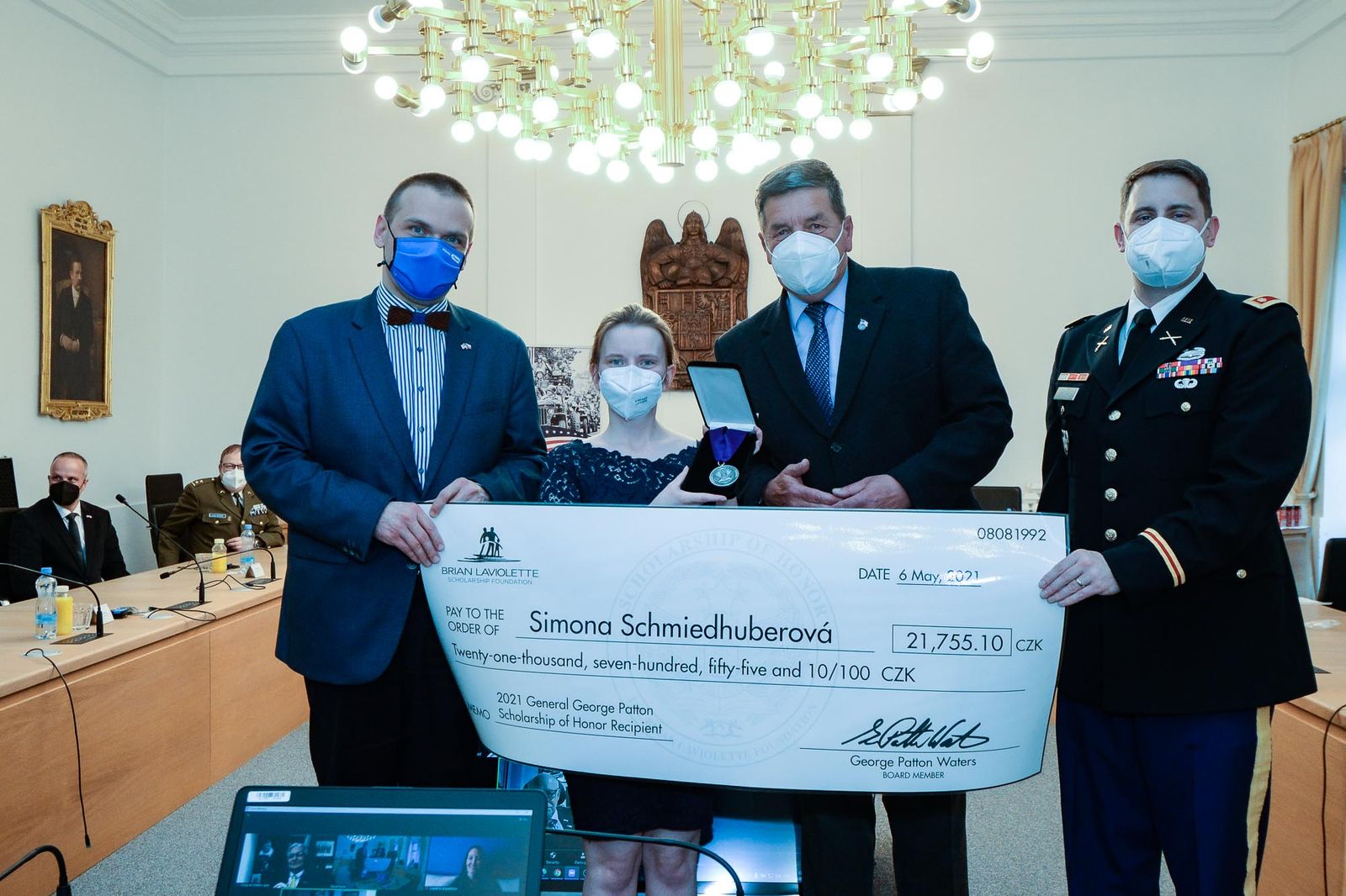 Držitelem stipendia generála Pattona je Simona Schmiedhuberová (foto: M. Pecuch, 24.5.2021)