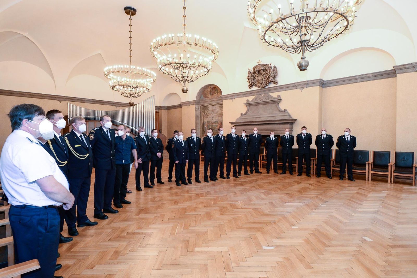 Přijetí hasičů (foto: M. Pecuch, 12.8.2021)