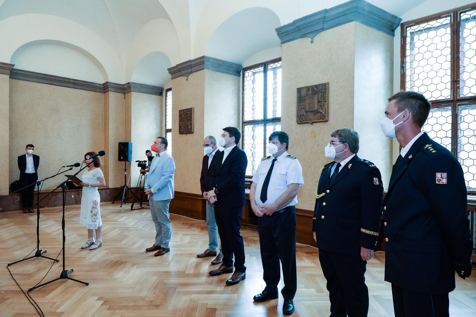 Přijetí hasičů (foto: M. Pecuch, 12.8.2021)