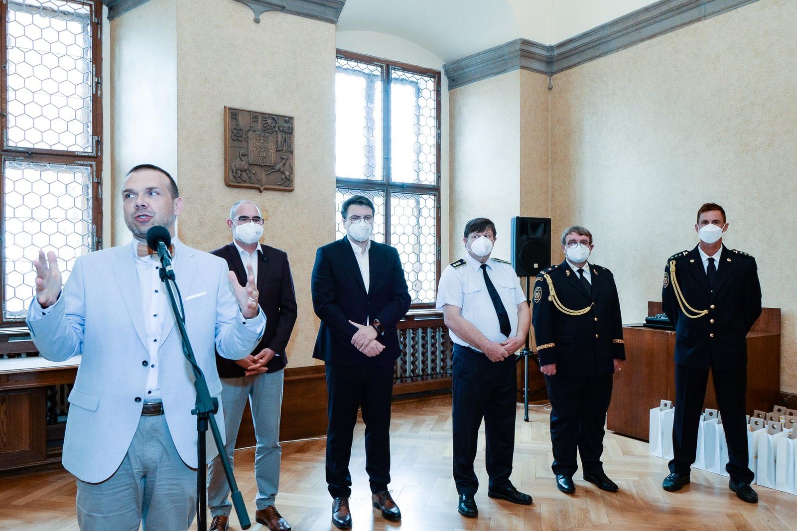 Přijetí hasičů (foto: M. Pecuch, 12.8.2021)