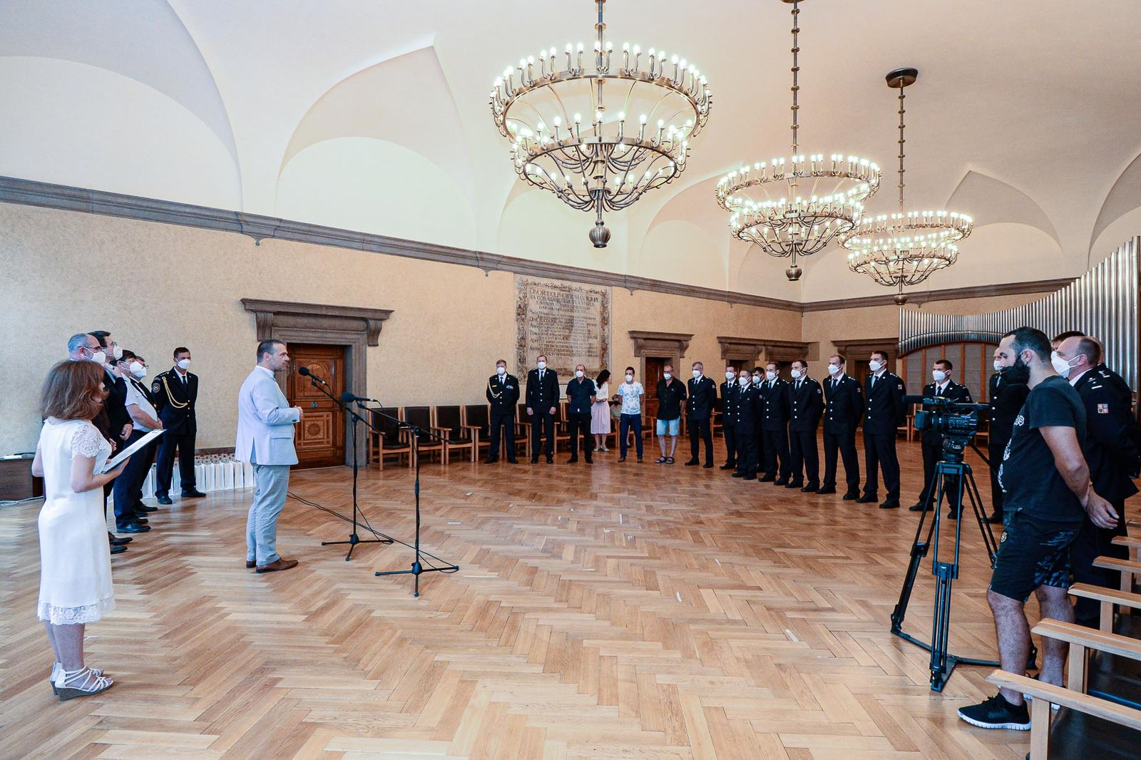 Přijetí hasičů (foto: M. Pecuch, 12.8.2021)