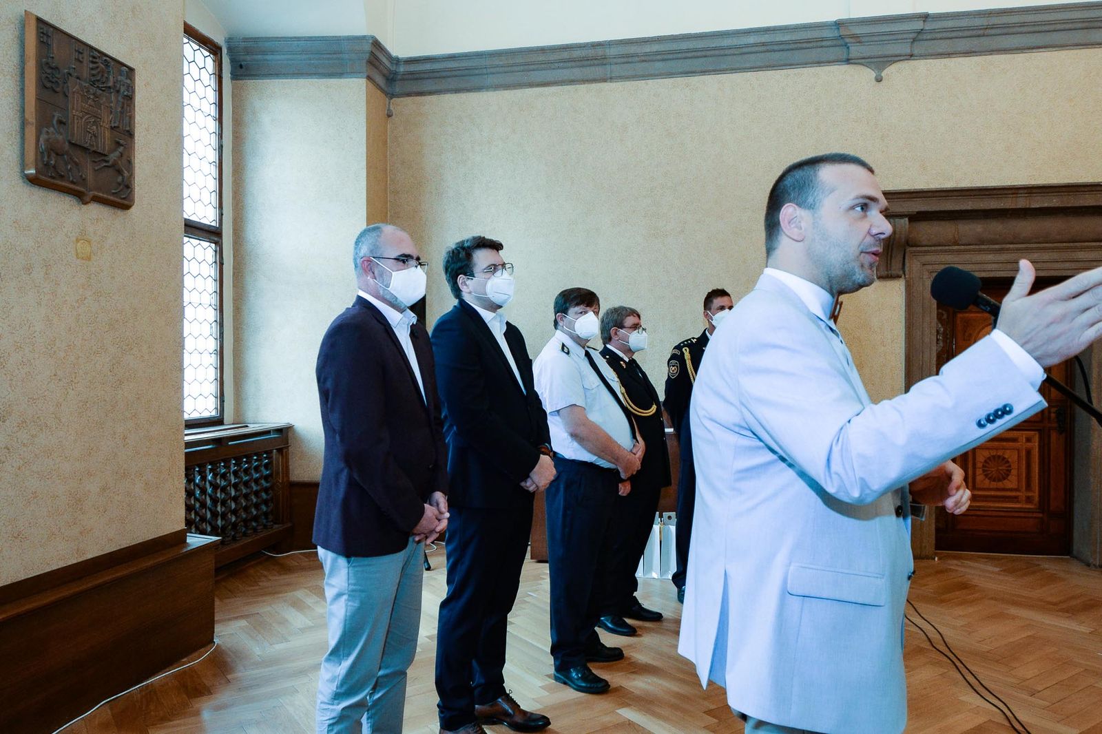 Přijetí hasičů (foto: M. Pecuch, 12.8.2021)