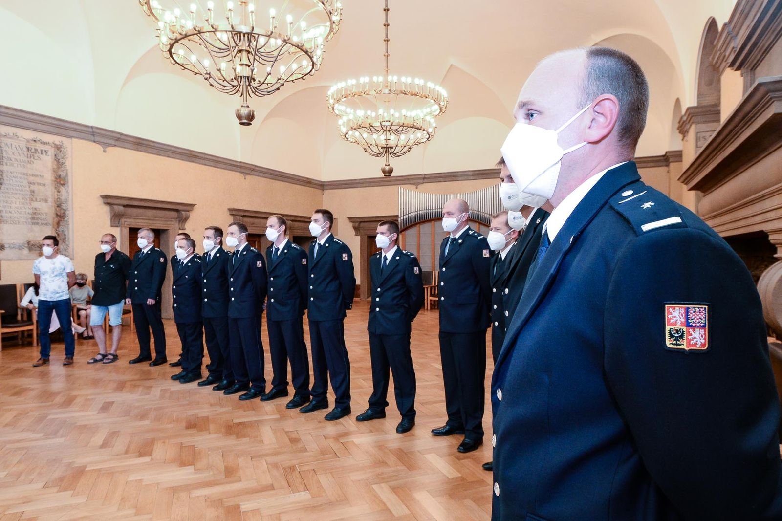 Přijetí hasičů (foto: M. Pecuch, 12.8.2021)