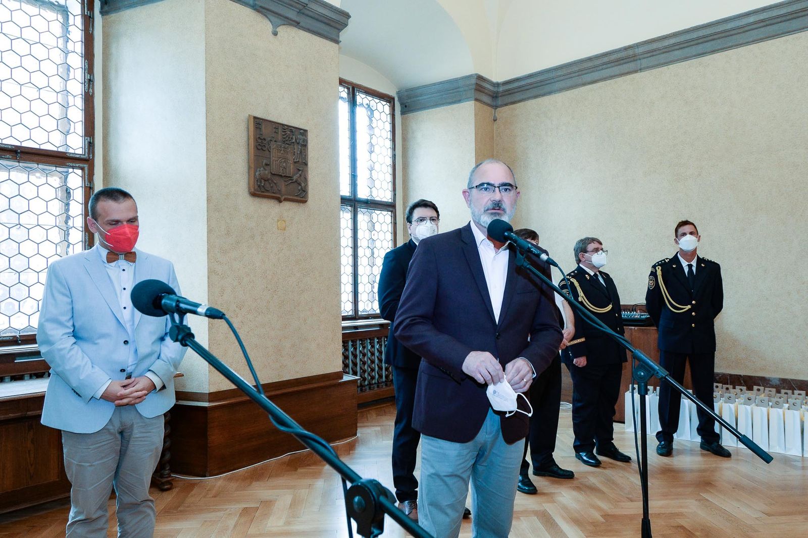 Přijetí hasičů (foto: M. Pecuch, 12.8.2021)