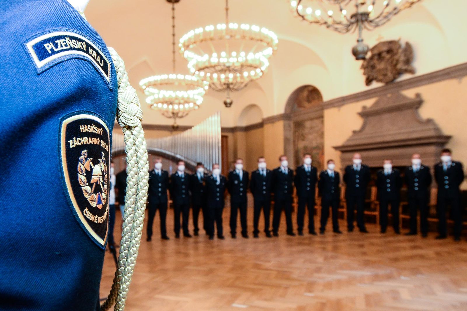 Přijetí hasičů (foto: M. Pecuch, 12.8.2021)