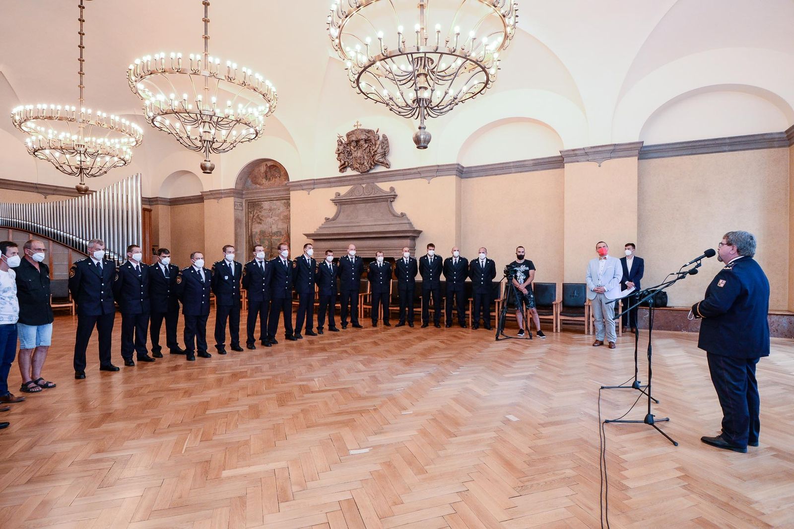 Přijetí hasičů (foto: M. Pecuch, 12.8.2021)