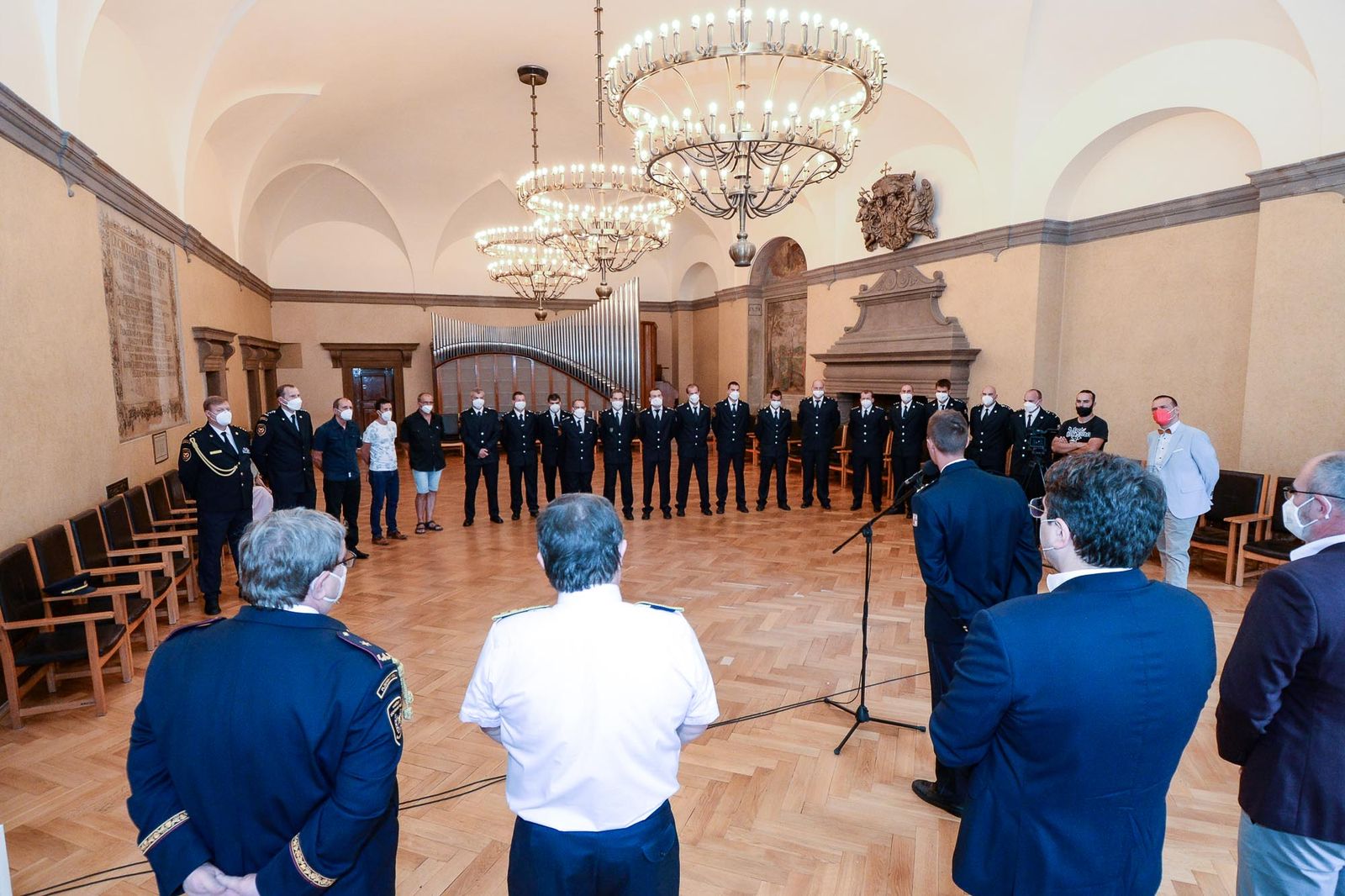 Přijetí hasičů (foto: M. Pecuch, 12.8.2021)