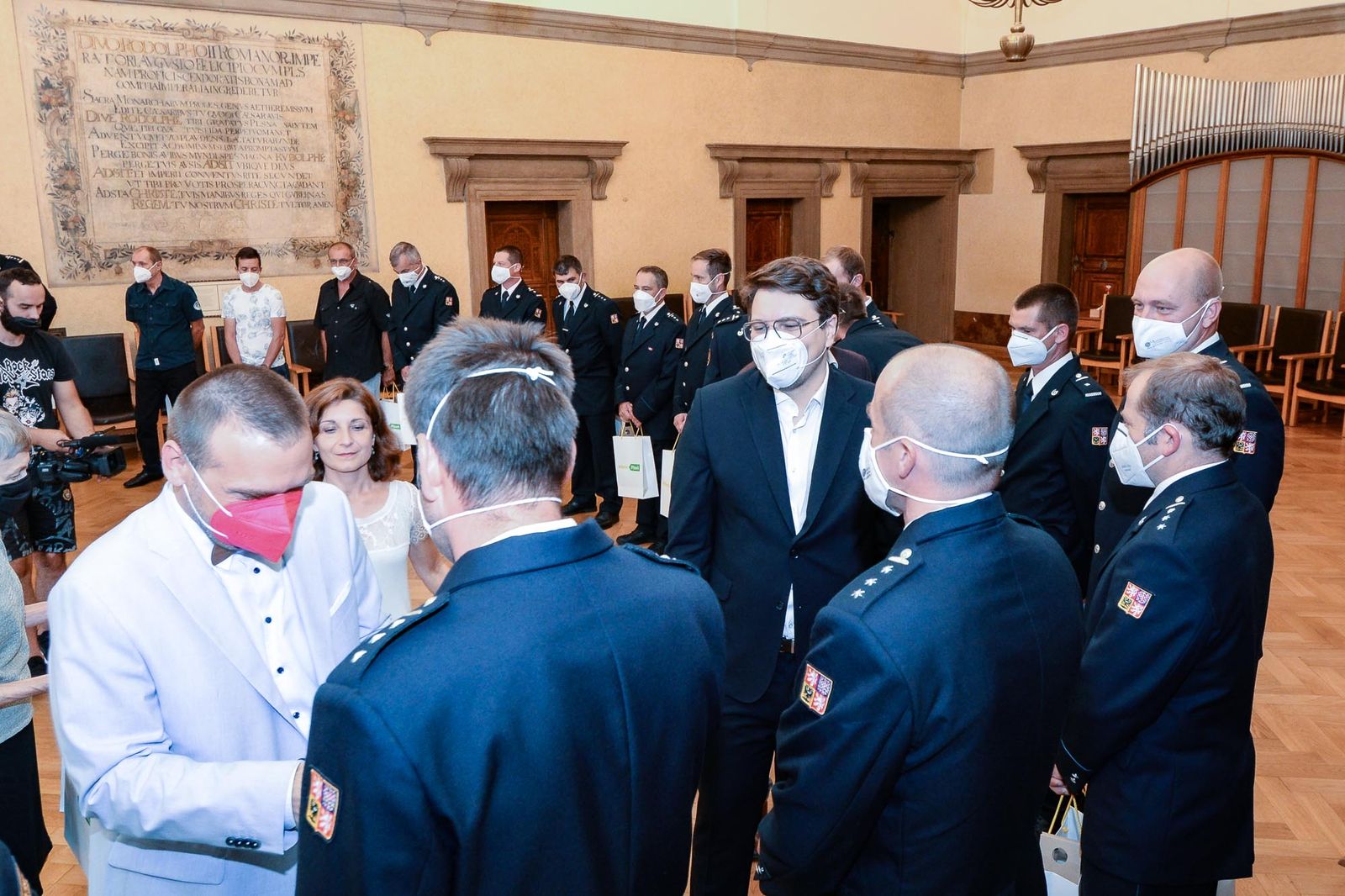 Přijetí hasičů (foto: M. Pecuch, 12.8.2021)