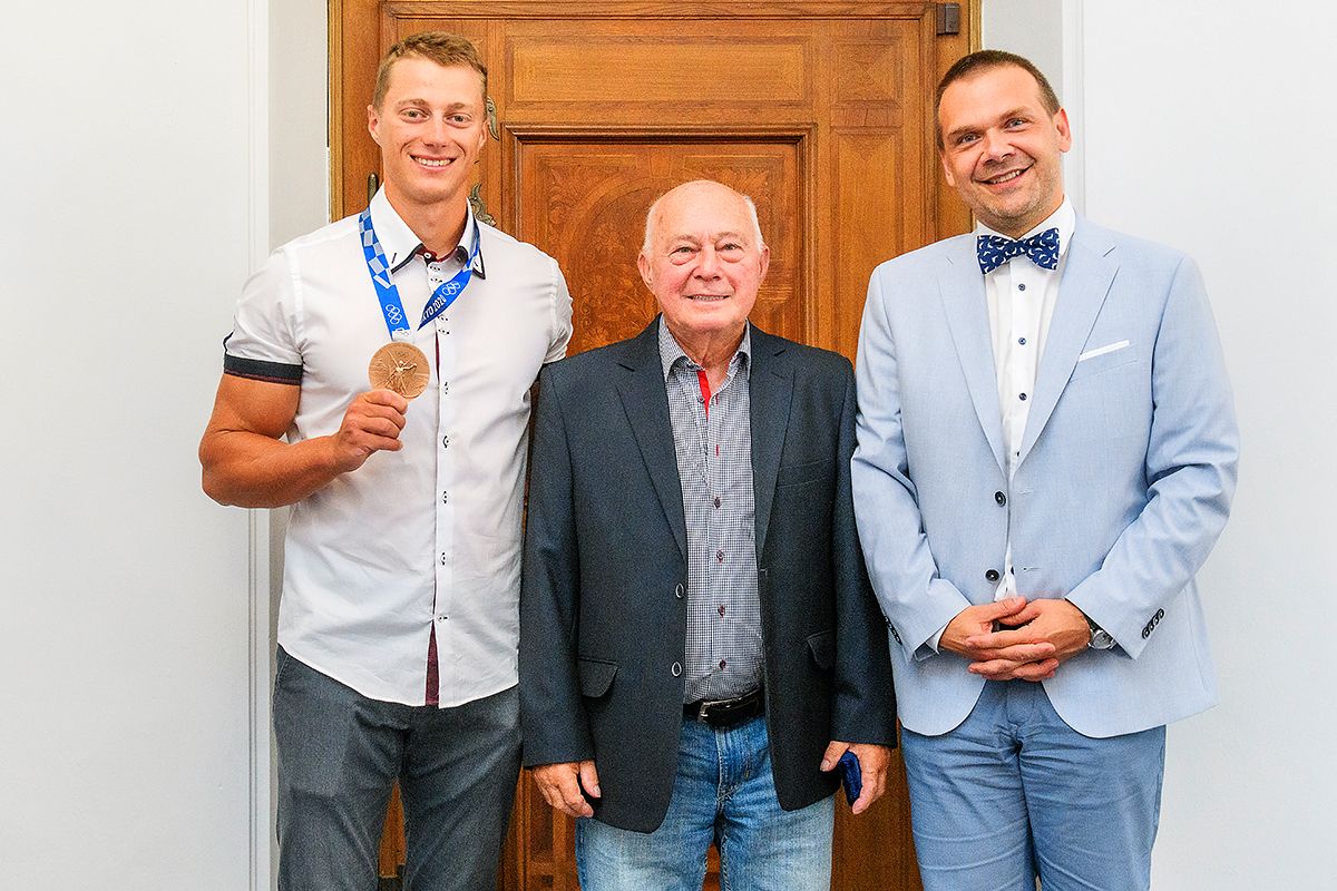 Přijetí olympionika Radka Šloufa (foto: M. Chaloupka, 22.8.2021)