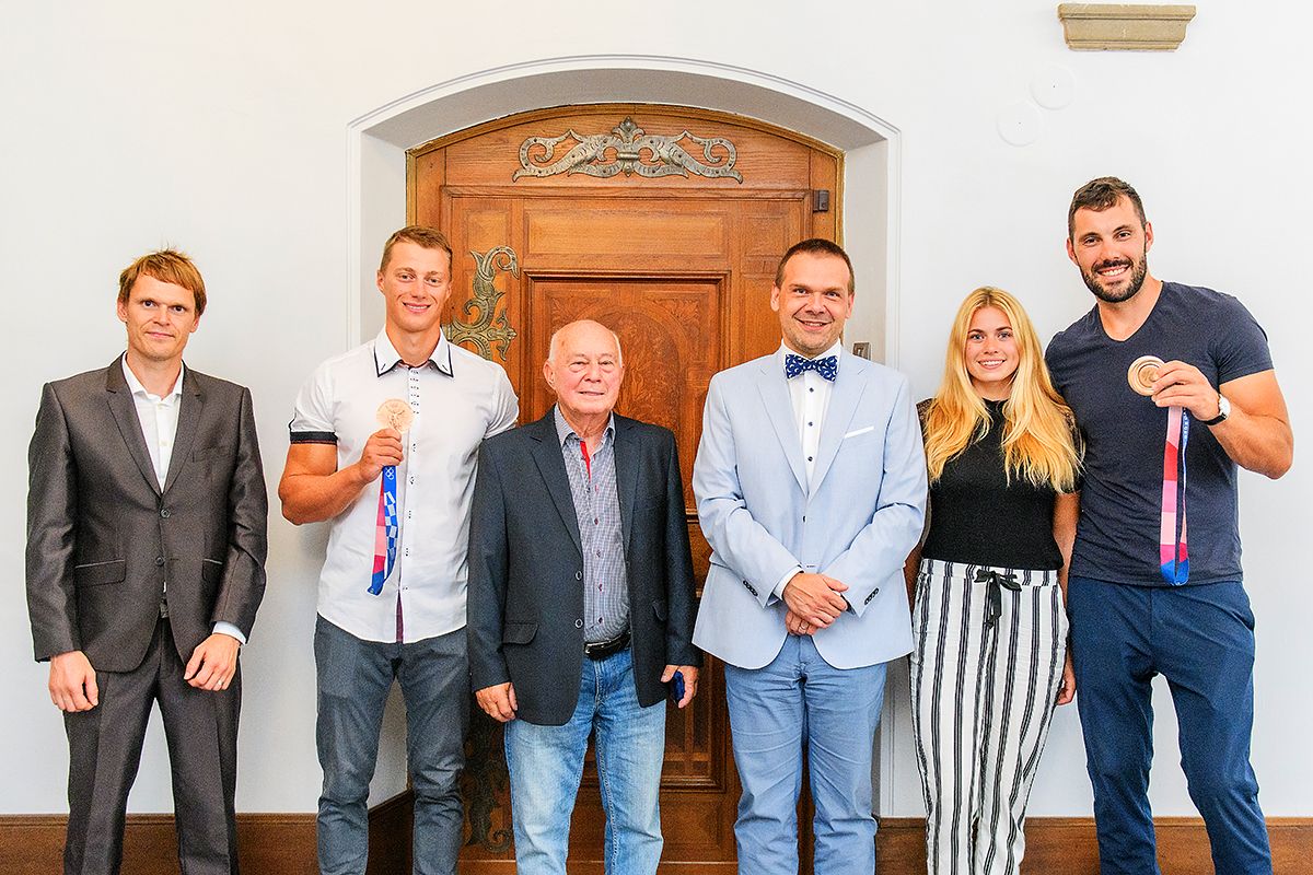 Přijetí olympionika Radka Šloufa (foto: M. Chaloupka, 22.8.2021)