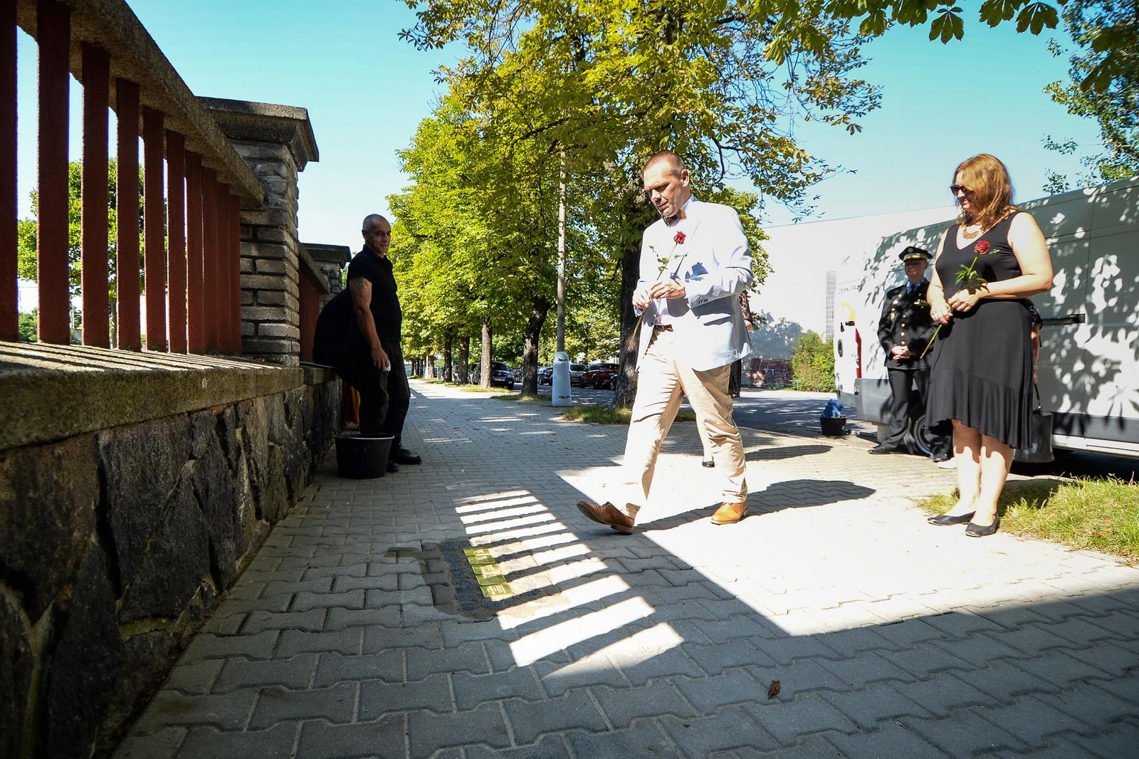 V Plzni připomíná oběti holocaustu 20 nových kamenů zmizelých, takzvaných Stolpersteine (foto: E. Kriegerová / M. Pecuch, 3.9.2021)
