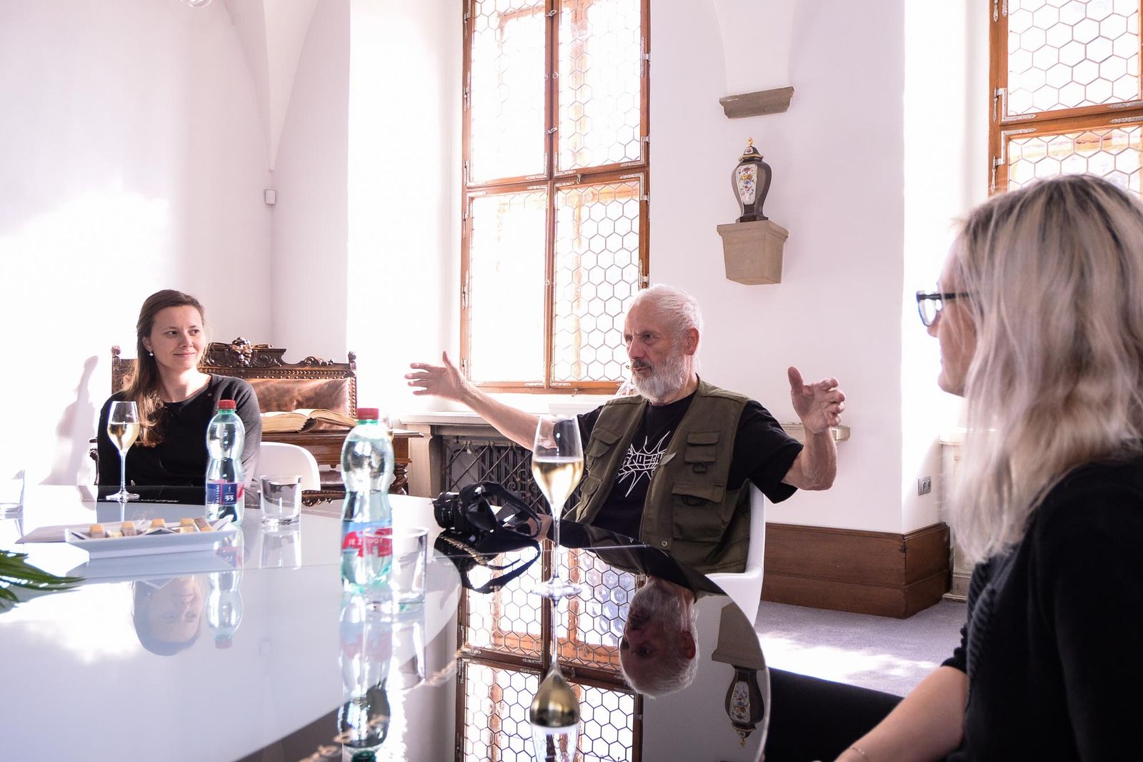 Legendárního sochaře Kurta Gebauera přijal primátor Martin Baxa (foto: M. Pecuch, 23.9.2021)