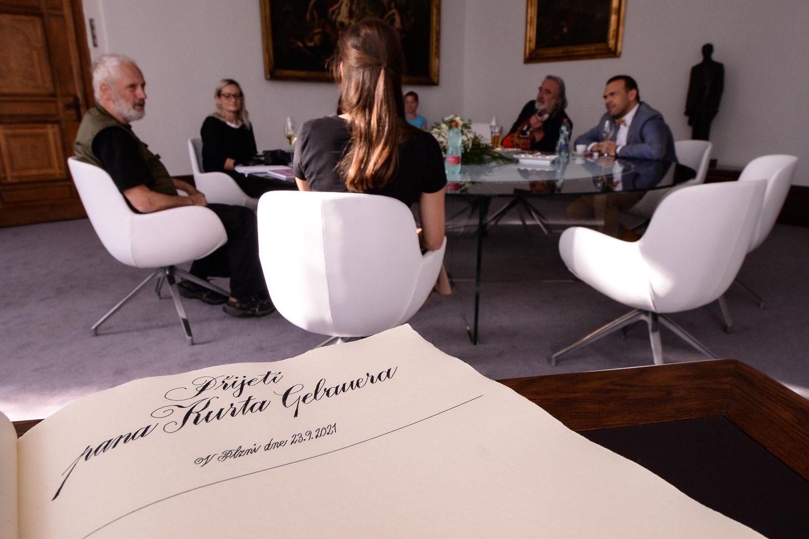 Legendárního sochaře Kurta Gebauera přijal primátor Martin Baxa (foto: M. Pecuch, 23.9.2021)